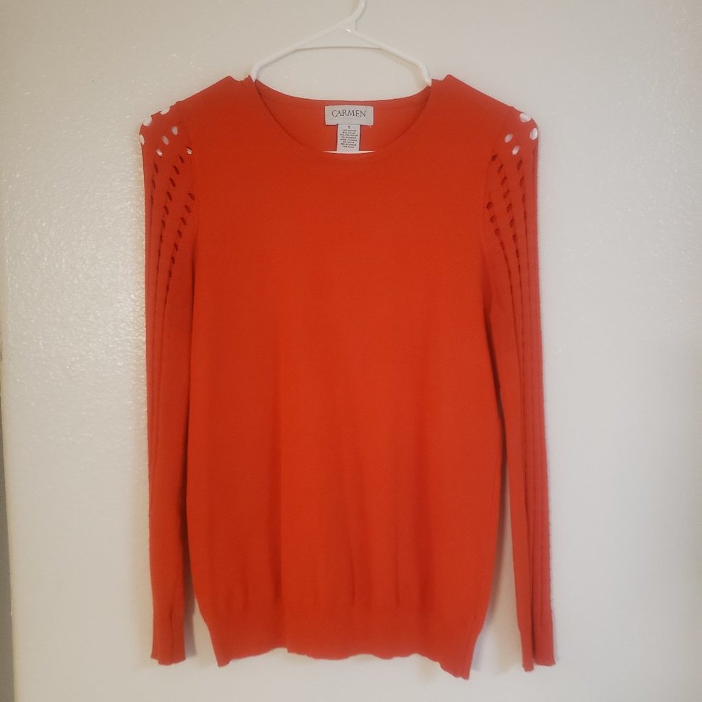 Orange long sleeve blouse